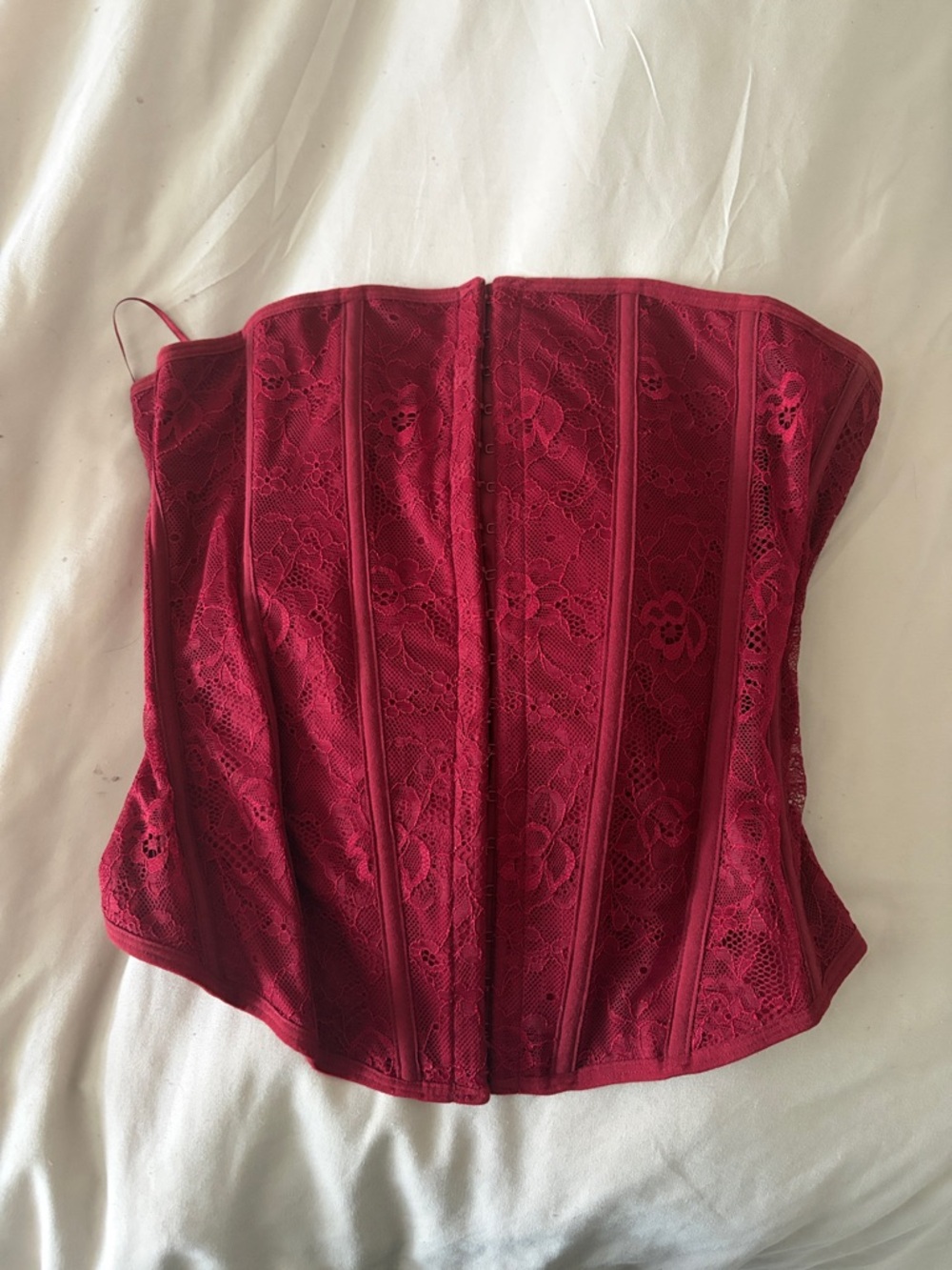 Garage Burgundy Lace Corset Bustier